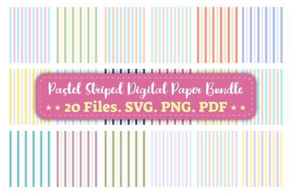 Download Pastel Striped Digital Paper Bundle - Striped Collection