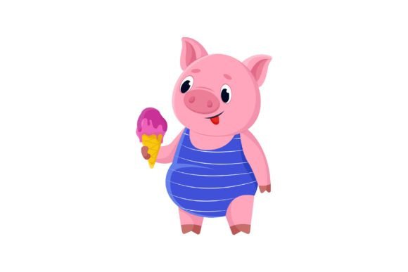 Download Comic Piglet Wearing a Bathing Suit Hold - Bathing suit Collection