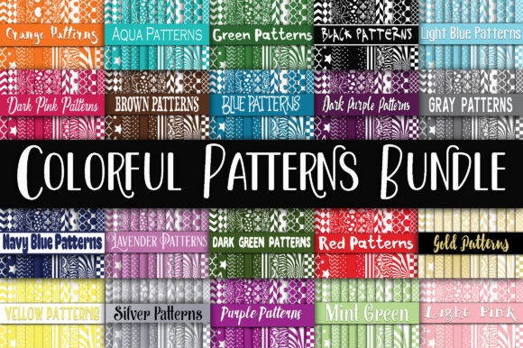 Download Colorful Patterns Digital Paper Bundle - Colorful patterns Collection