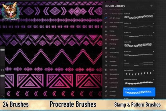Download Aztec Stamp - Pattern Procreate Brushes - Aztec Collection