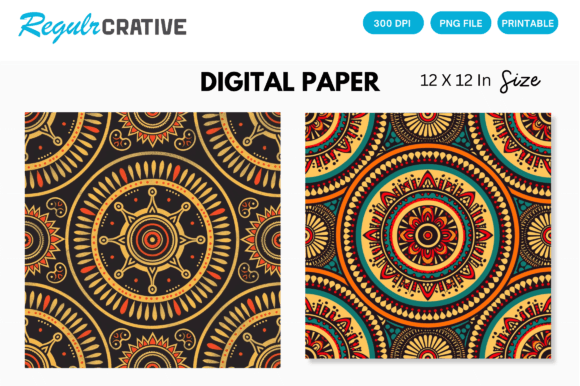 Download Aztec Tribal Digital Paper Backgrounds - Aztec Collection