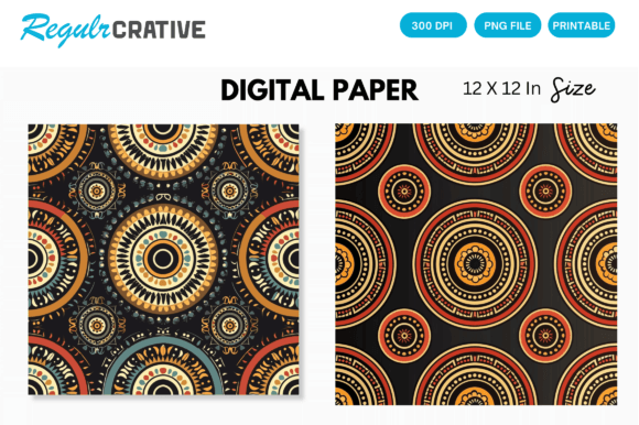 Download Aztec Tribal Digital Paper Backgrounds - Aztec Collection