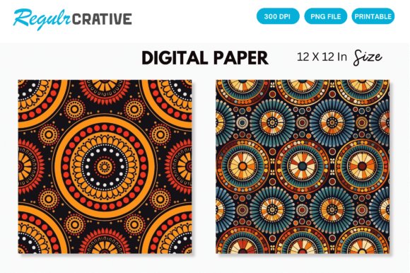 Download Aztec Tribal Digital Paper Backgrounds - Aztec Collection
