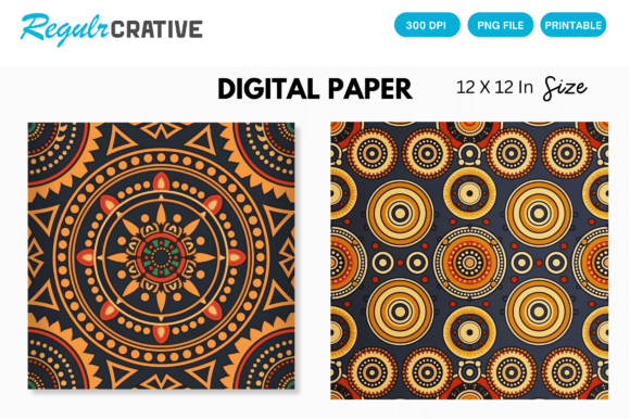 Download Aztec Tribal Digital Paper Backgrounds - Aztec Collection