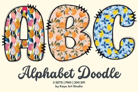 Download Fruity Pattern Alphabet Clipart PNG - Fruity pattern Collection