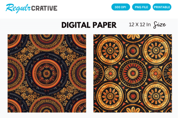 Download Aztec Tribal Digital Paper Backgrounds - Aztec Collection