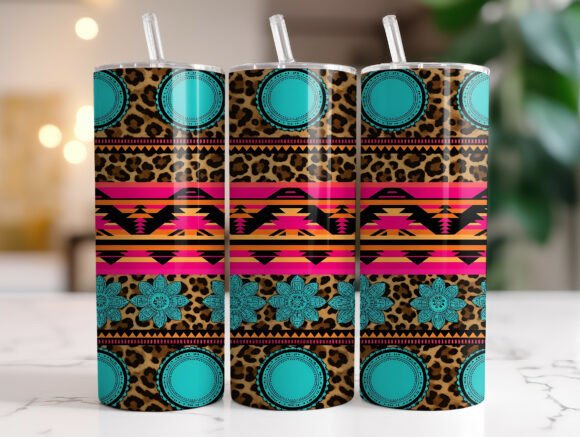 Download Western Leopard Aztec Tumbler PNG Design - Aztec Collection