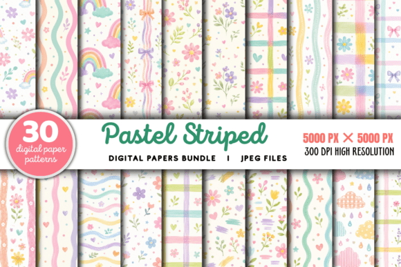 Download Pastel Striped Background Bundle - Striped Collection