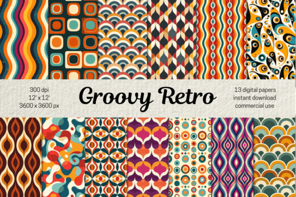 Download Groovy Retro Bohemian Colorful Patterns - Colorful patterns Collection