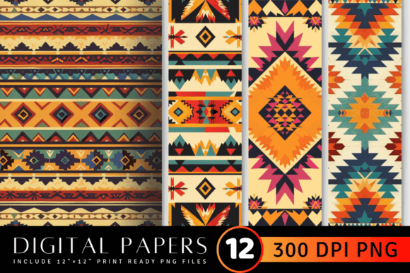 Download Aztec Fabric Digital Paper Backgrounds - Aztec Collection