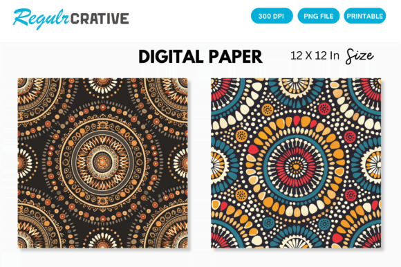 Download Aztec Tribal Digital Paper Backgrounds - Aztec Collection