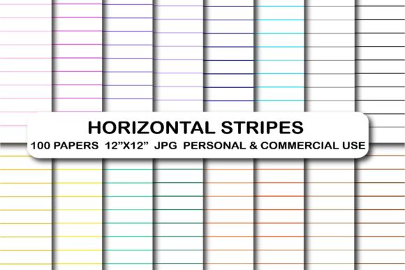 Download 100 Horizontal Stripes Digital Papers - Horizontal stripes Collection