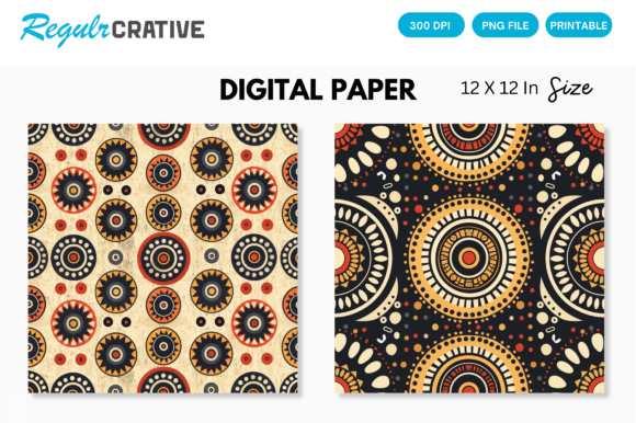Download Aztec Tribal Digital Paper Backgrounds - Aztec Collection