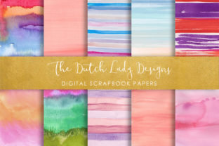 Download Striped Watercolor Pattern Scrapbook Papers - Striped Collection