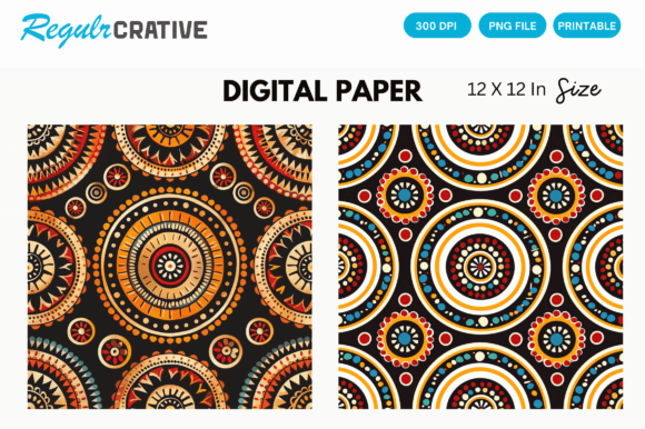Download Aztec Tribal Digital Paper Backgrounds - Aztec Collection